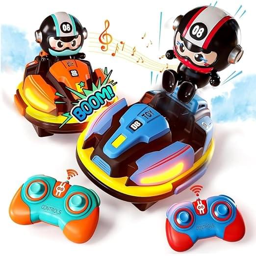 VikriDA 2 Pack RC Cars Toys for Toddlers | Remote Control Bumper Cars Toys - Image 3