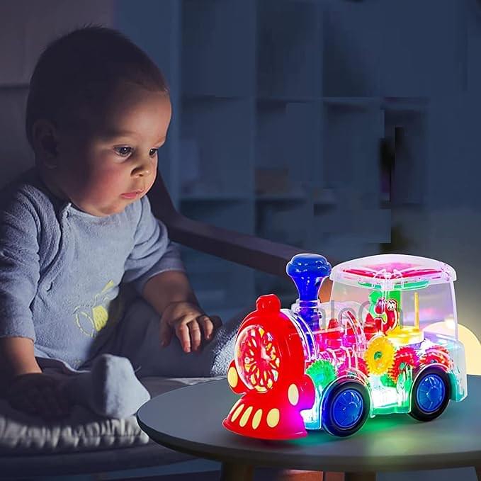 SaleOn Big Size Electric Gear Train Toys with Cool Light & Sound Effect Automatic 360 Degree Rotating